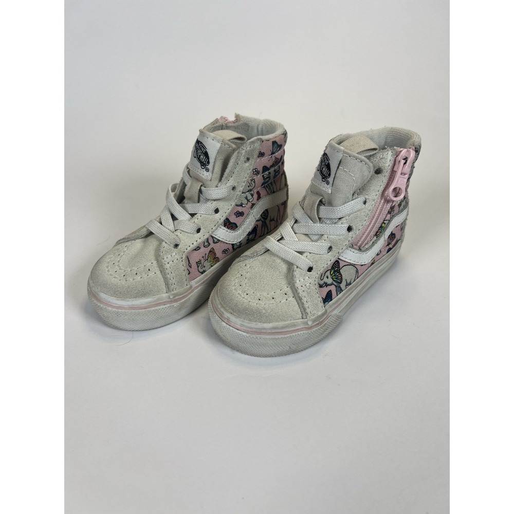 Vans Toddler Size 5.0 Sk8 Hi Zip/Lace Elephant/Butterfly